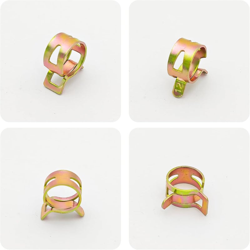 AUXBC 20Pcs 1/2inch Spring Band Type Fuel Hose Clamps, 12mm Silicone Vacuum Hose Pipe Clamp Fasteners, Water Pipe Air Tube Clamps, Fit 11.9-13.1mm OD Hose - Image 3